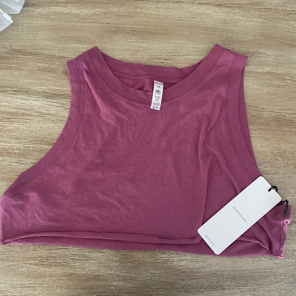 ALO Yoga Mauve/Pink Crop Tank